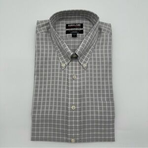 Kirkland Signature Men's Traditional Fit Non-Iron Dress Shirt Large 16-34/35 New